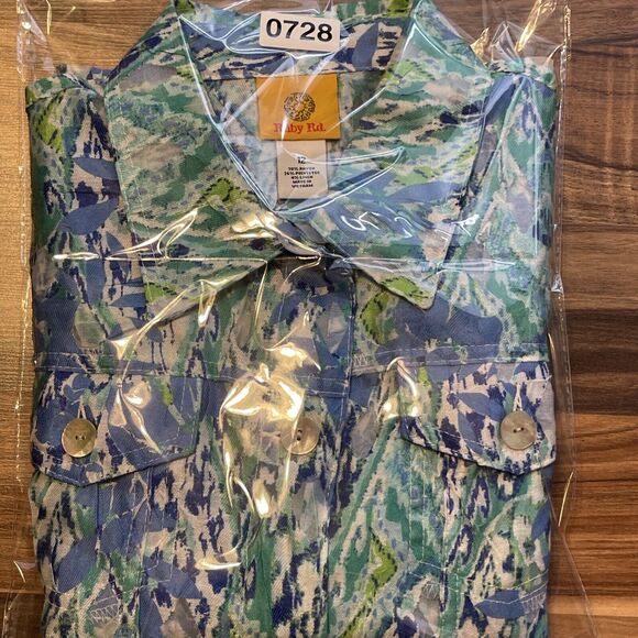 Ruby Rd. Women’s Jacket Size 12 Button Up Lightweight Blue Green Floral Print - Picture 12 of 12